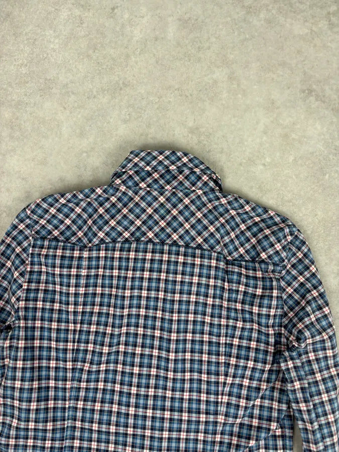 AW2011 Dolce & Gabbana Blue Plaid Cotton Western Shirt MIiZwrD 5