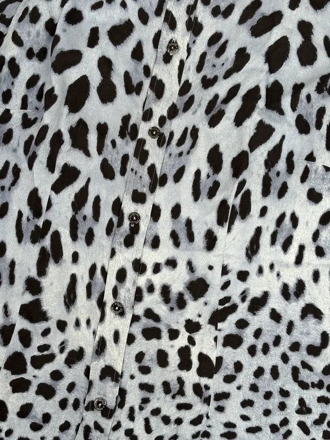 2010s Dolce & Gabbana Blue Leopard Print Silk Shirt  npBpwsG 9
