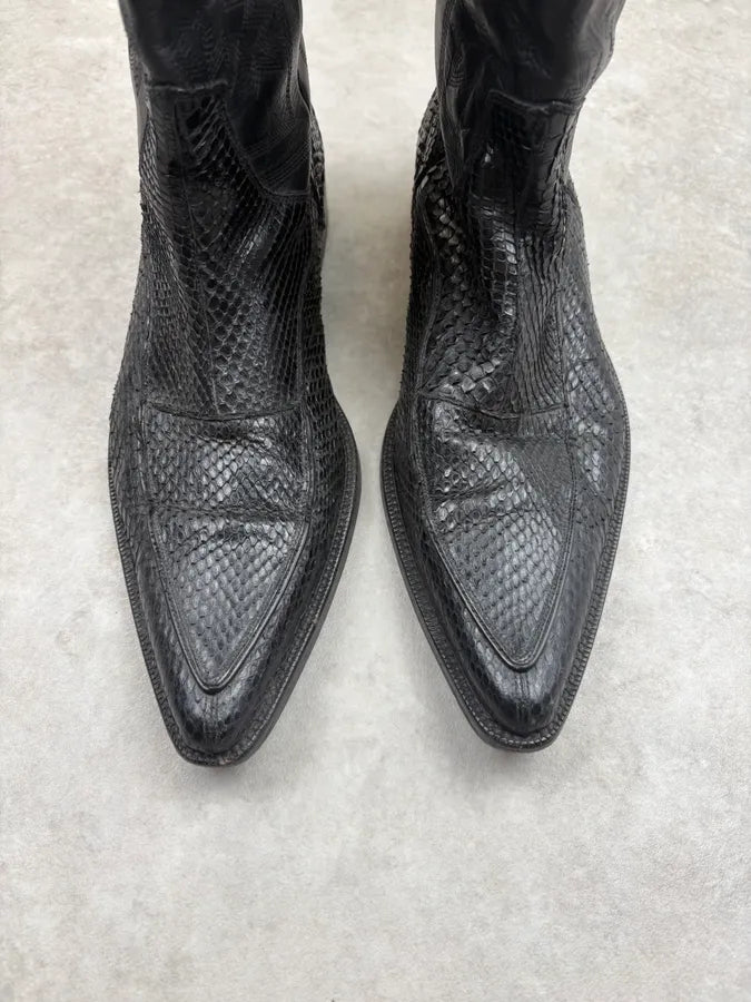 2010s Dolce & Gabbana Python Leather Santiags Boots DdoYoCc 2