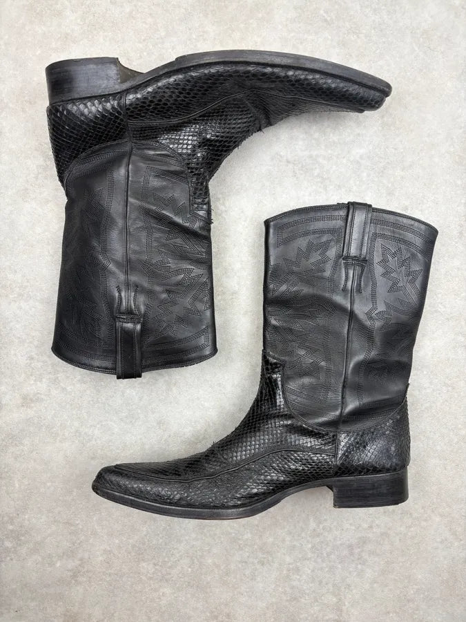 2010s Dolce & Gabbana Python Leather Santiags Boots DdoYoCc 3