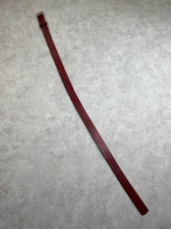 AW1999 Dolce & Gabbana Bordeaux Leather Logo Belt rNJZMUw 9