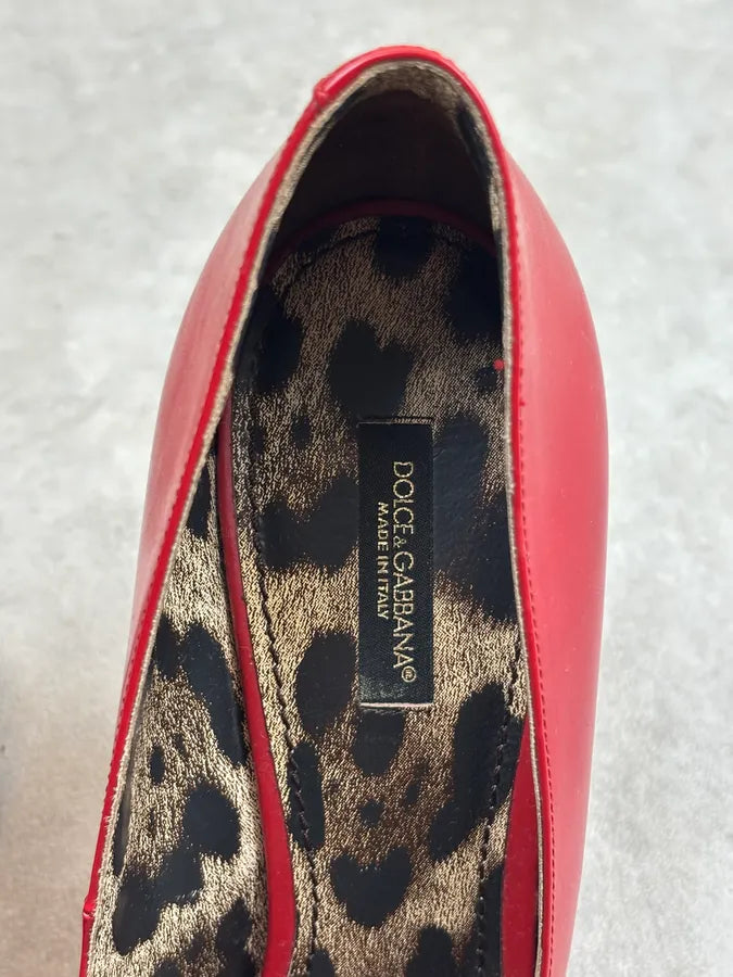 2010s Dolce & Gabbana Bordeaux Leather Peep-Toe Heels iOVHPYm 10