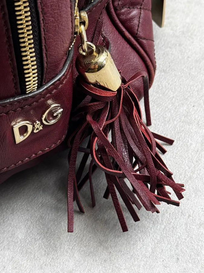 AW2010 Dolce & Gabbana Bordeaux Quilted Leather Lily Bag wXBZOeR 8