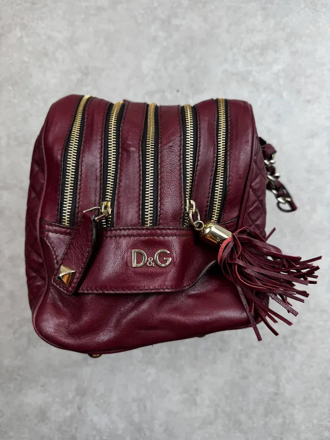 AW2010 Dolce & Gabbana Bordeaux Quilted Leather Lily Bag wXBZOeR 6