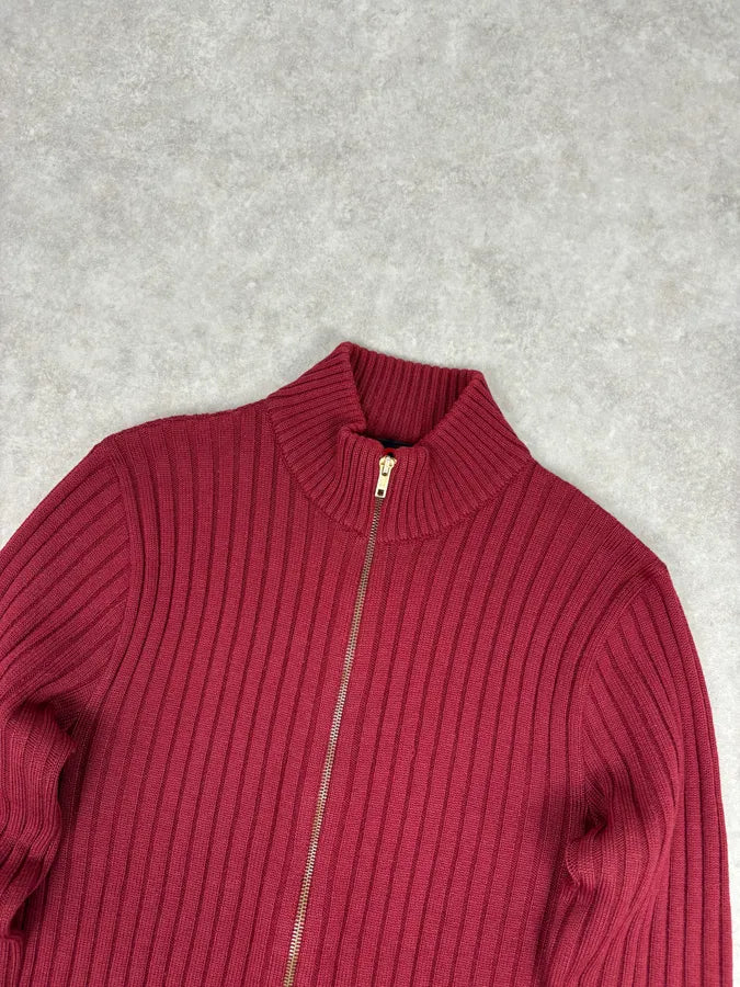 Dolce & Gabbana Bordeaux Ribbed Knit Zip-up Sweater PJGLQlm 3