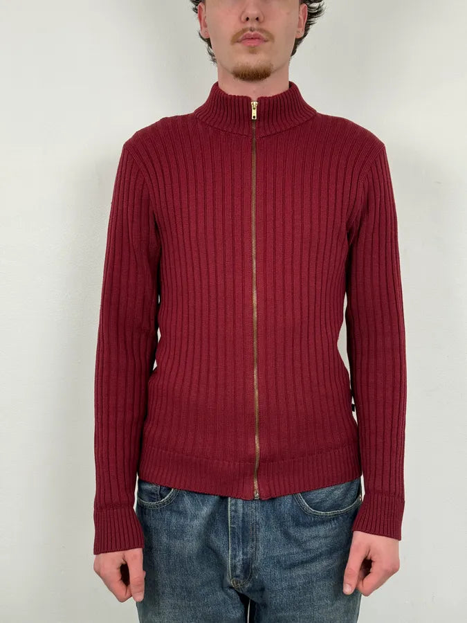 Dolce & Gabbana Bordeaux Ribbed Knit Zip-up Sweater PJGLQlm 1