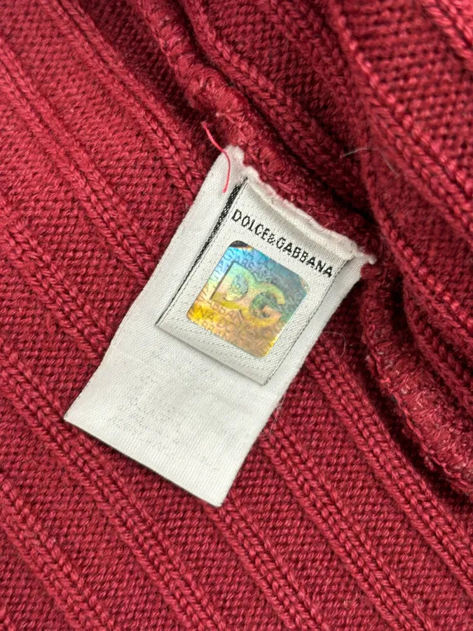 Dolce & Gabbana Bordeaux Ribbed Knit Zip-up Sweater PJGLQlm 8
