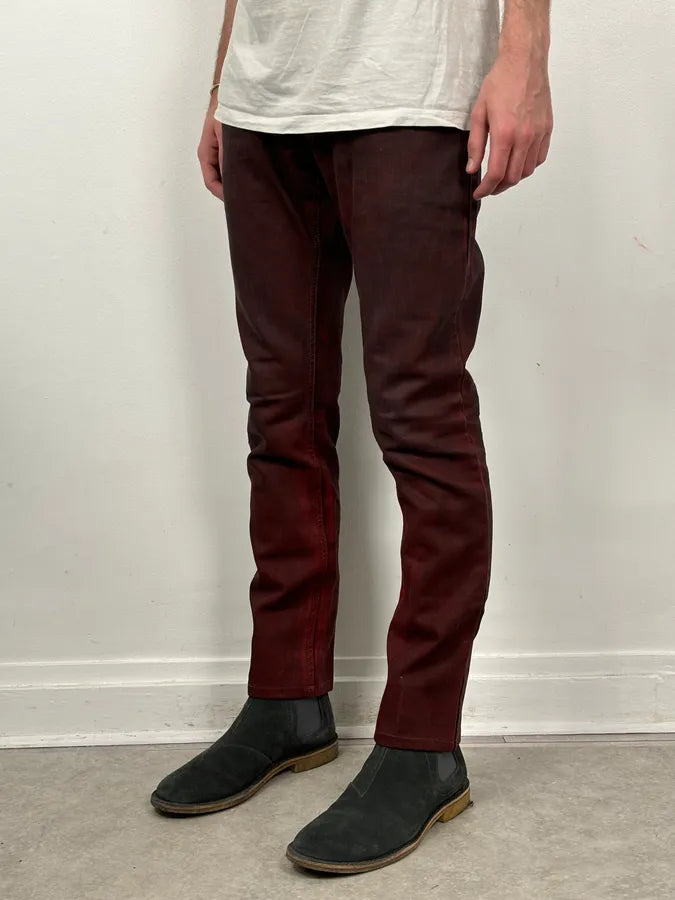 2010s Dolce & Gabbana Bordeaux Red Avant-Garde Slim Denim Jeans  UwsGLPZ 2