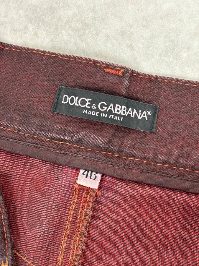 2010s Dolce & Gabbana Bordeaux Red Avant-Garde Slim Denim Jeans  UwsGLPZ 9