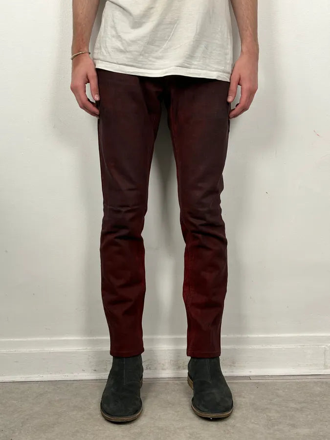 2010s Dolce & Gabbana Bordeaux Red Avant-Garde Slim Denim Jeans  UwsGLPZ 1