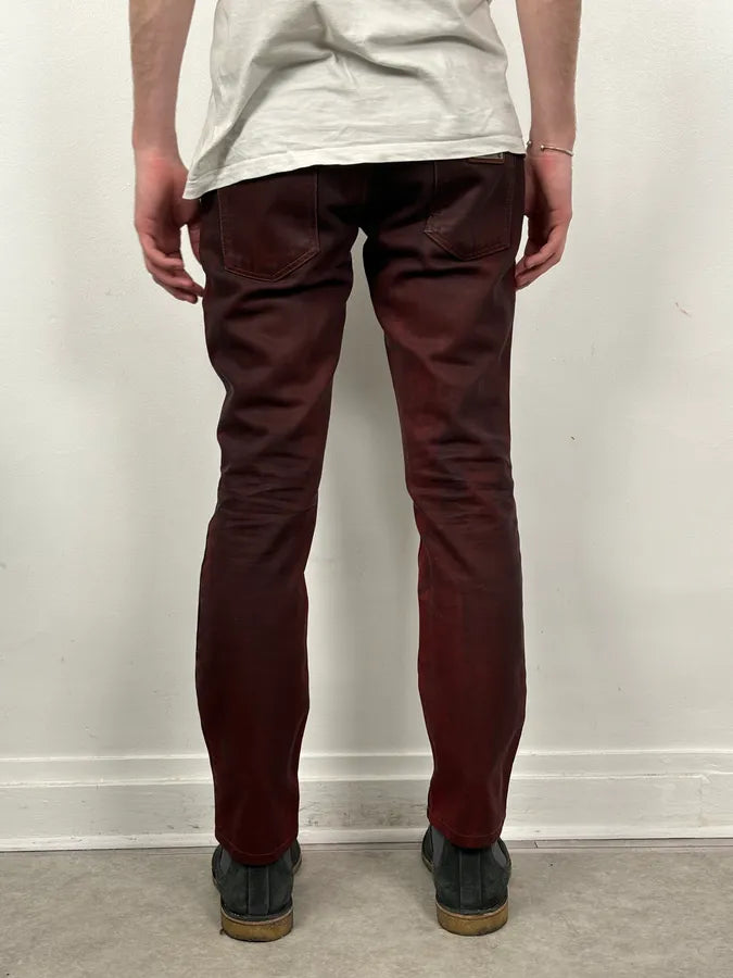 2010s Dolce & Gabbana Bordeaux Red Avant-Garde Slim Denim Jeans  UwsGLPZ 3