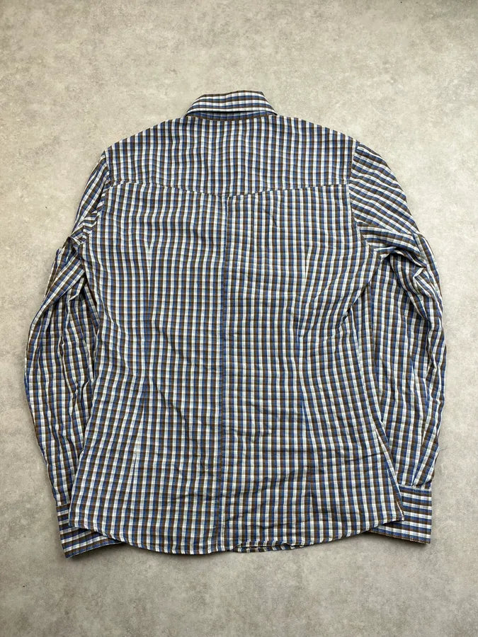 2000s Dolce & Gabbana Brown & Blue Checkered Shirt upMuUpp 5