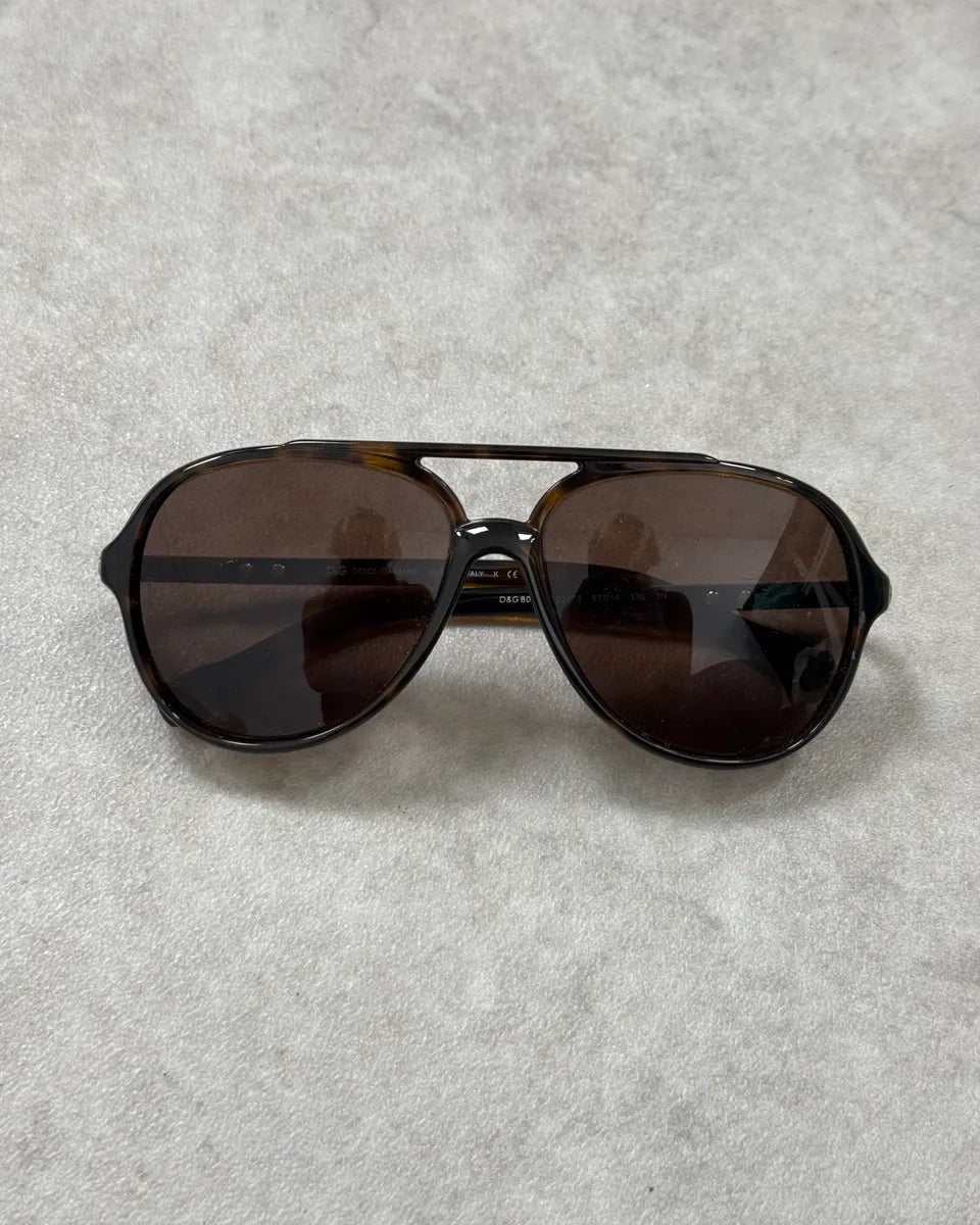 Dolce & Gabbana Brown Acetate Aviator Sunglasses rWJFYvQ 4