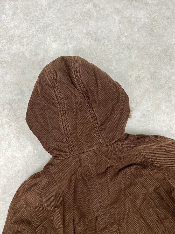 2000s Dolce & Gabbana Brown Corduroy Fur Hooded Bomber Jacket CSselIs 5