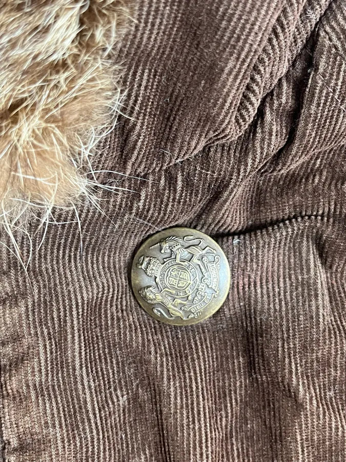 2000s Dolce & Gabbana Brown Corduroy Fur Hooded Bomber Jacket CSselIs 9