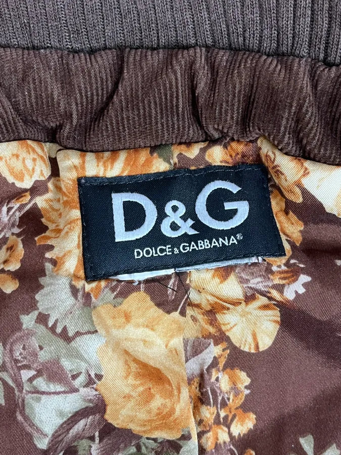 2000s Dolce & Gabbana Brown Corduroy Fur Hooded Bomber Jacket CSselIs 8