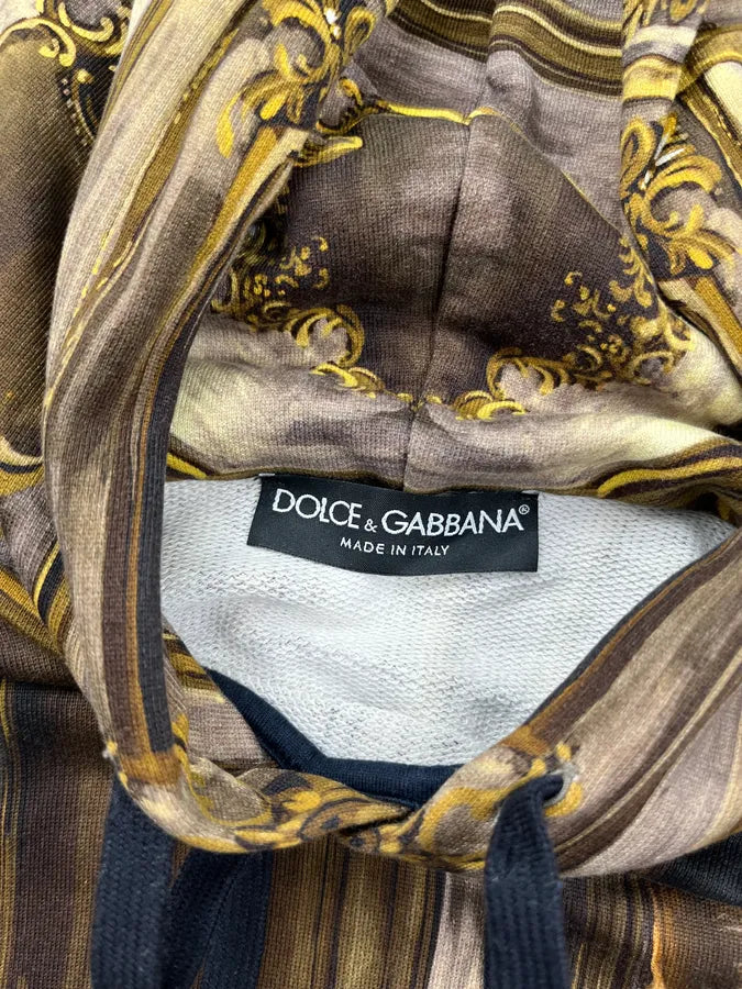 AW2017 Dolce & Gabbana Brown Fox Baroque Print Hoodie gUnhoDm 10