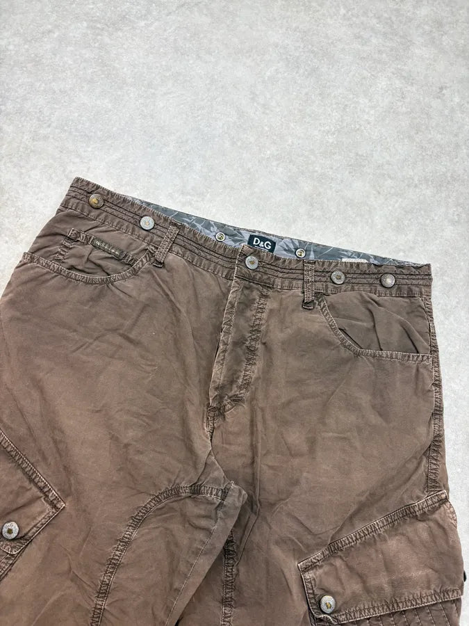 SS2004 Dolce & Gabbana Brown Cozy Cargo Shorts VHyjSmJ 4