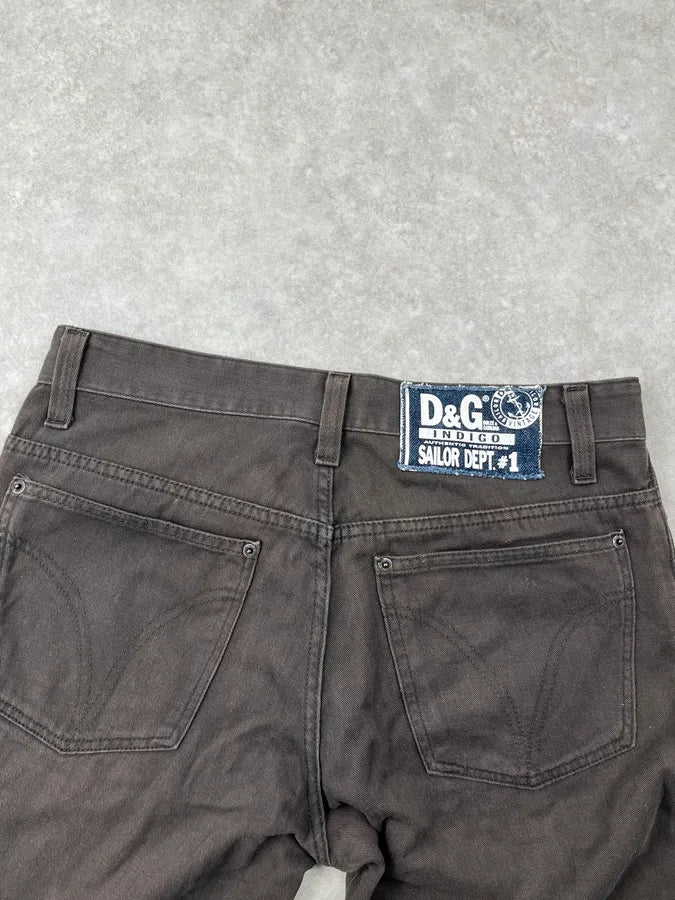 AW2006 Dolce & Gabbana Brown Denim Straight-Leg Jeans HWHolCZ 6