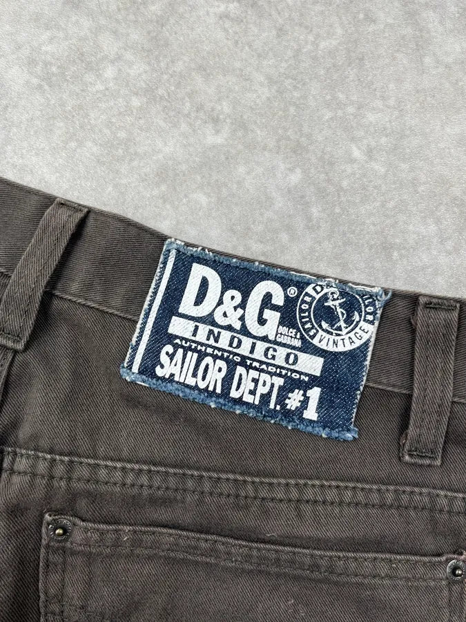 AW2006 Dolce & Gabbana Brown Denim Straight-Leg Jeans HWHolCZ 7