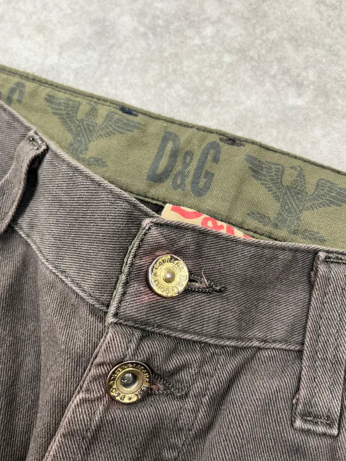 AW2006 Dolce & Gabbana Brown Denim Straight-Leg Jeans HWHolCZ 9