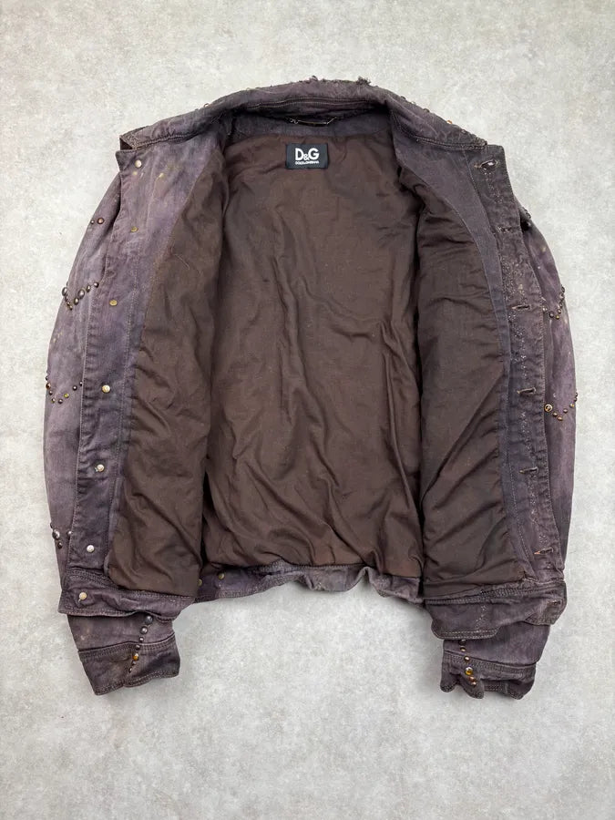 SS2010 Dolce & Gabbana Grey Eroded Sun Studded Denim Jacket jVbMIDQ 7