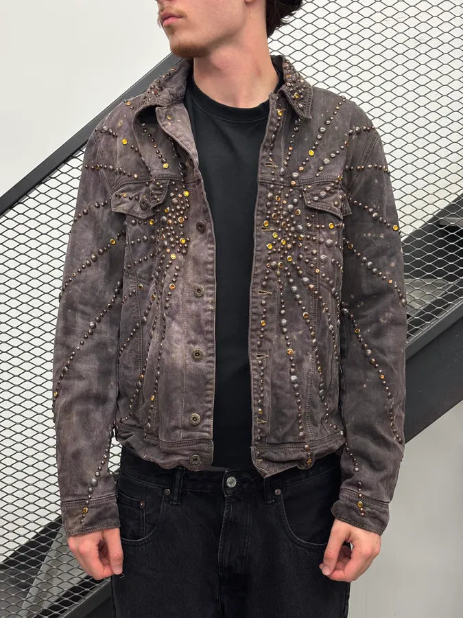 SS2010 Dolce & Gabbana Grey Eroded Sun Studded Denim Jacket jVbMIDQ 3