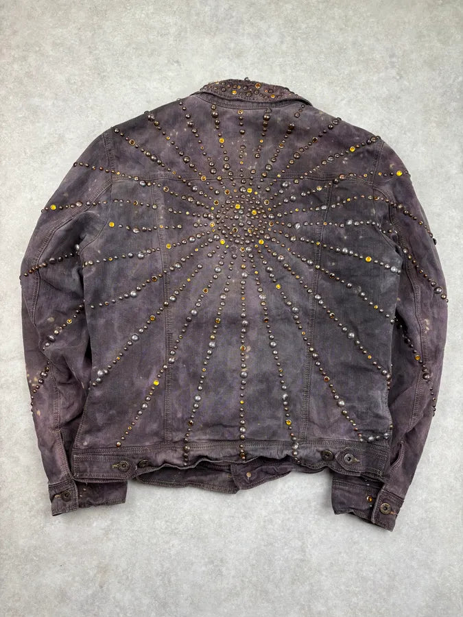 SS2010 Dolce & Gabbana Grey Eroded Sun Studded Denim Jacket jVbMIDQ 1