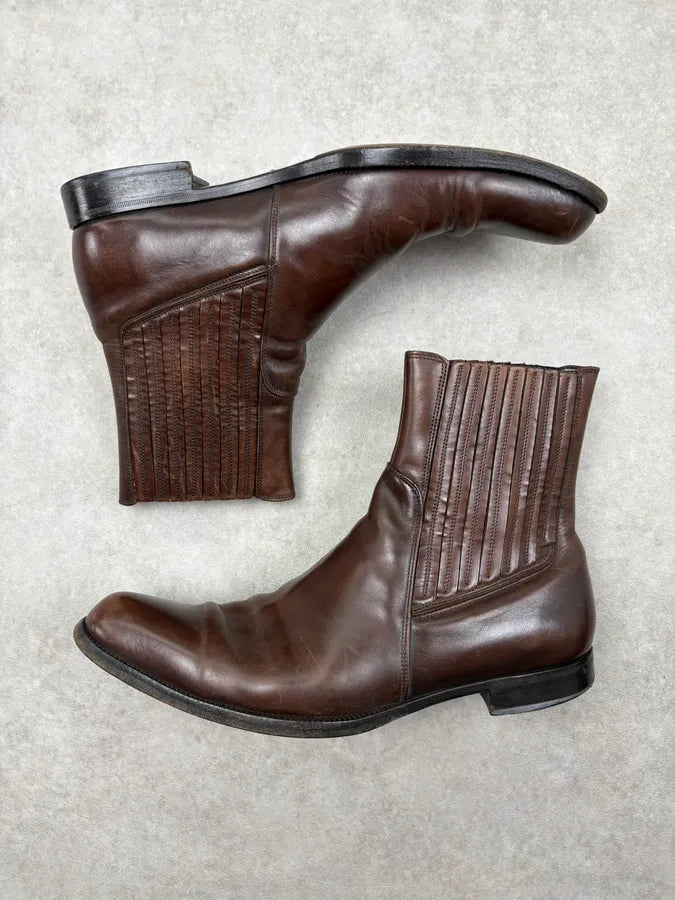 2010s Dolce & Gabbana Brown Leather Boots QCGbPKw 3