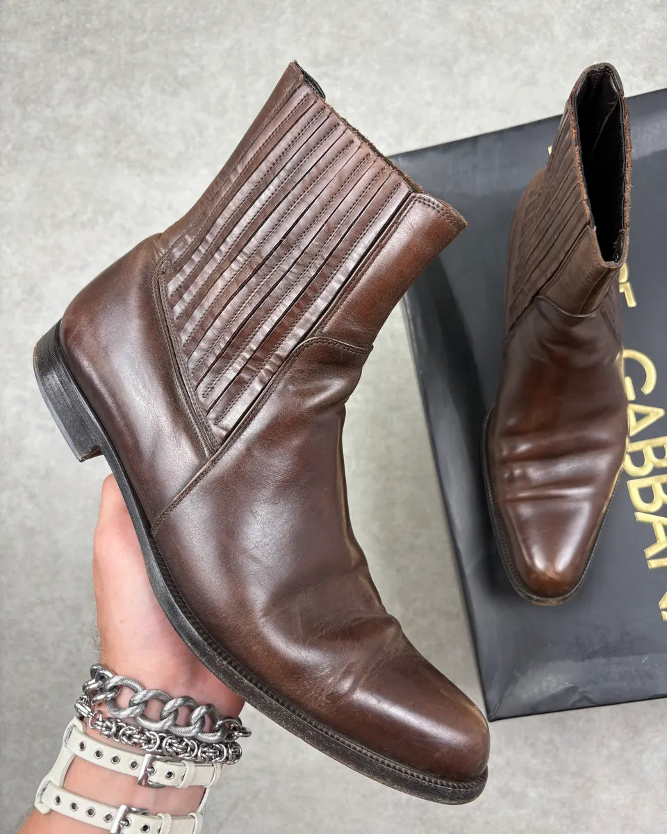 2010s Dolce & Gabbana Brown Leather Boots QCGbPKw 0