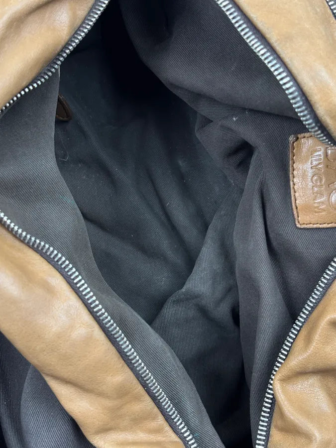 SS2010 Dolce & Gabbana Brown Leather Zip Bowling Shoulder Bag oMsiYeK 18