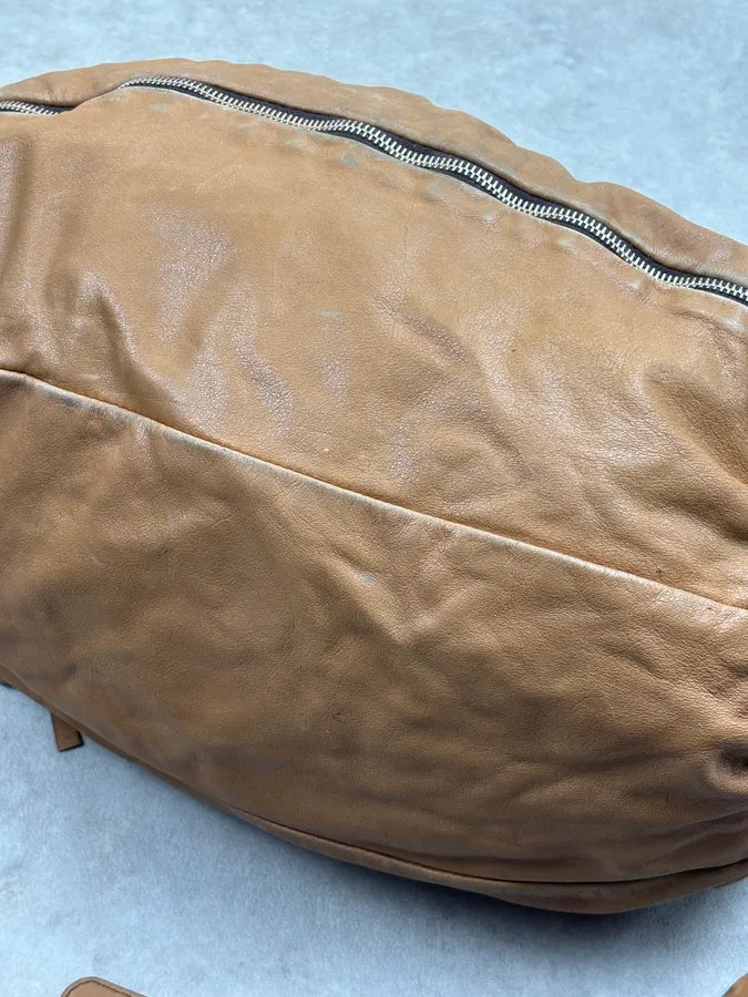 SS2010 Dolce & Gabbana Brown Leather Zip Bowling Shoulder Bag oMsiYeK 14