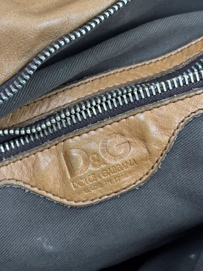 SS2010 Dolce & Gabbana Brown Leather Zip Bowling Shoulder Bag oMsiYeK 19