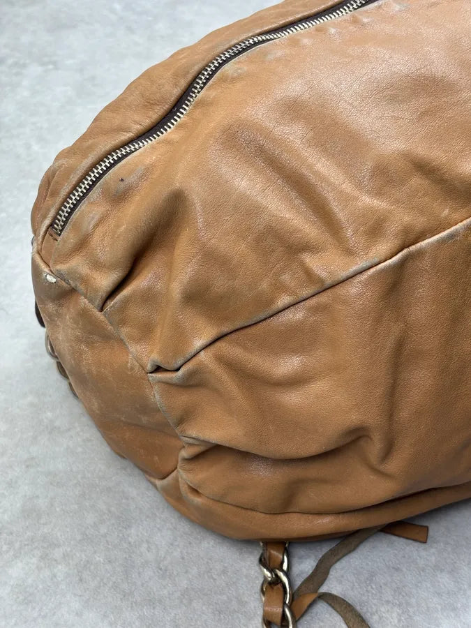 SS2010 Dolce & Gabbana Brown Leather Zip Bowling Shoulder Bag oMsiYeK 16