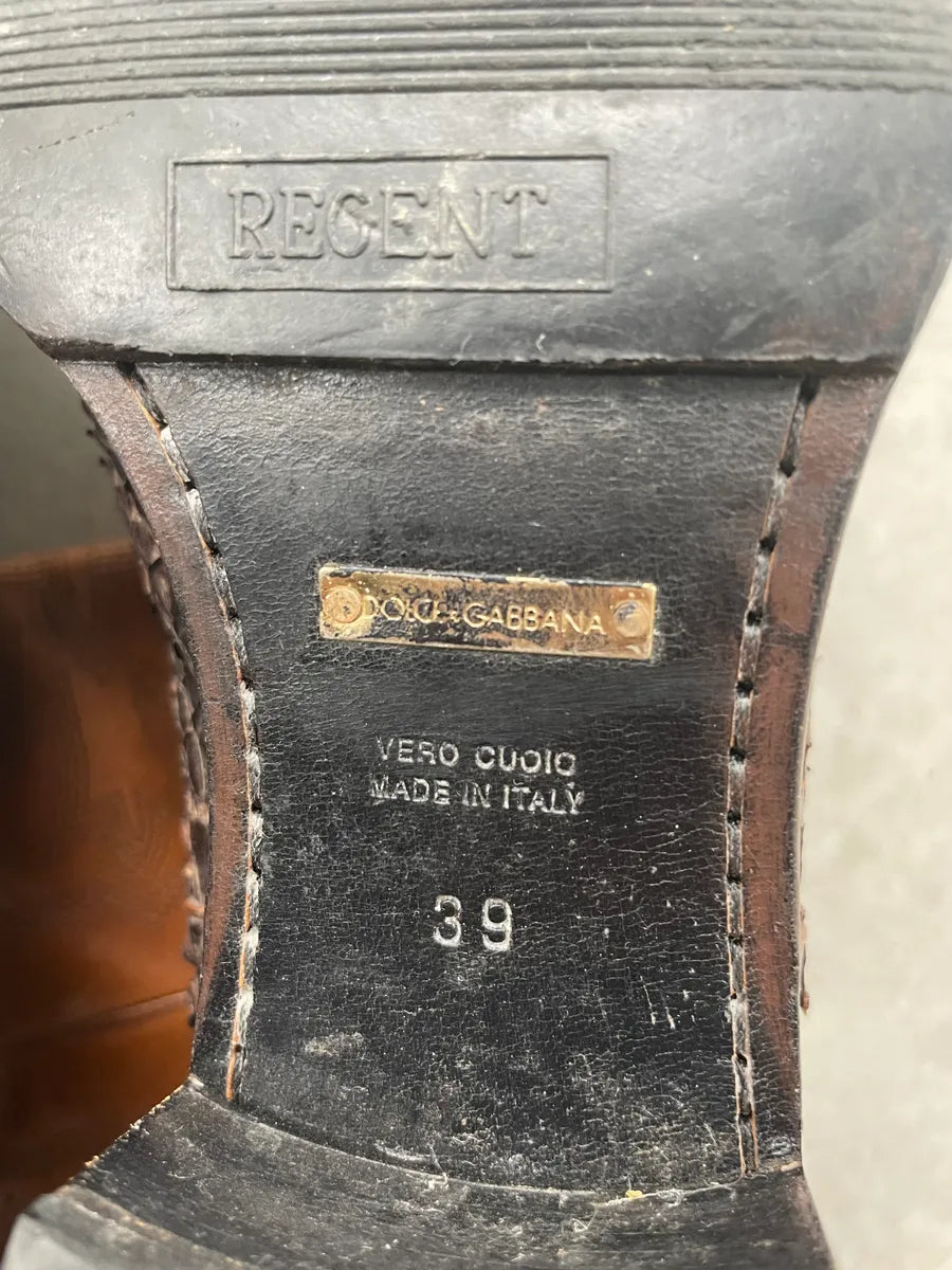 Dolce & Gabbana Brown Python Leather Western Boots RCWWcKm 8