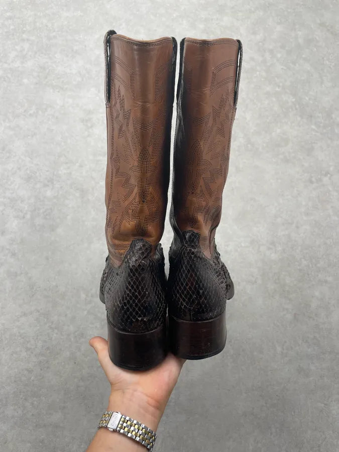 Dolce & Gabbana Brown Python Leather Western Boots RCWWcKm 6