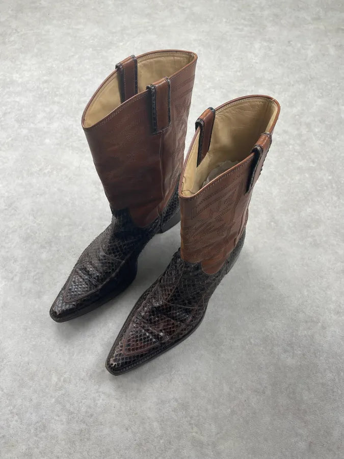 Dolce & Gabbana Brown Python Leather Western Boots RCWWcKm 2