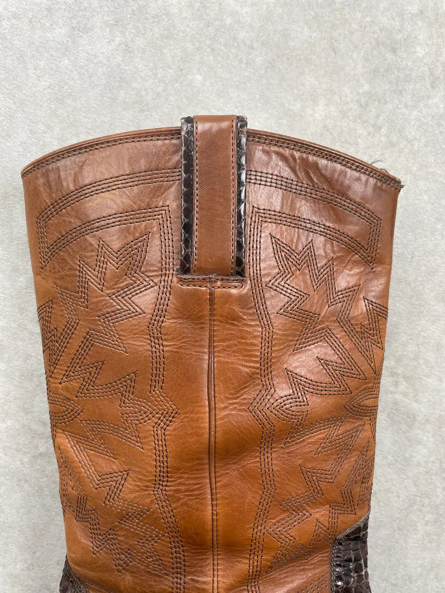 Dolce & Gabbana Brown Python Leather Western Boots RCWWcKm 5
