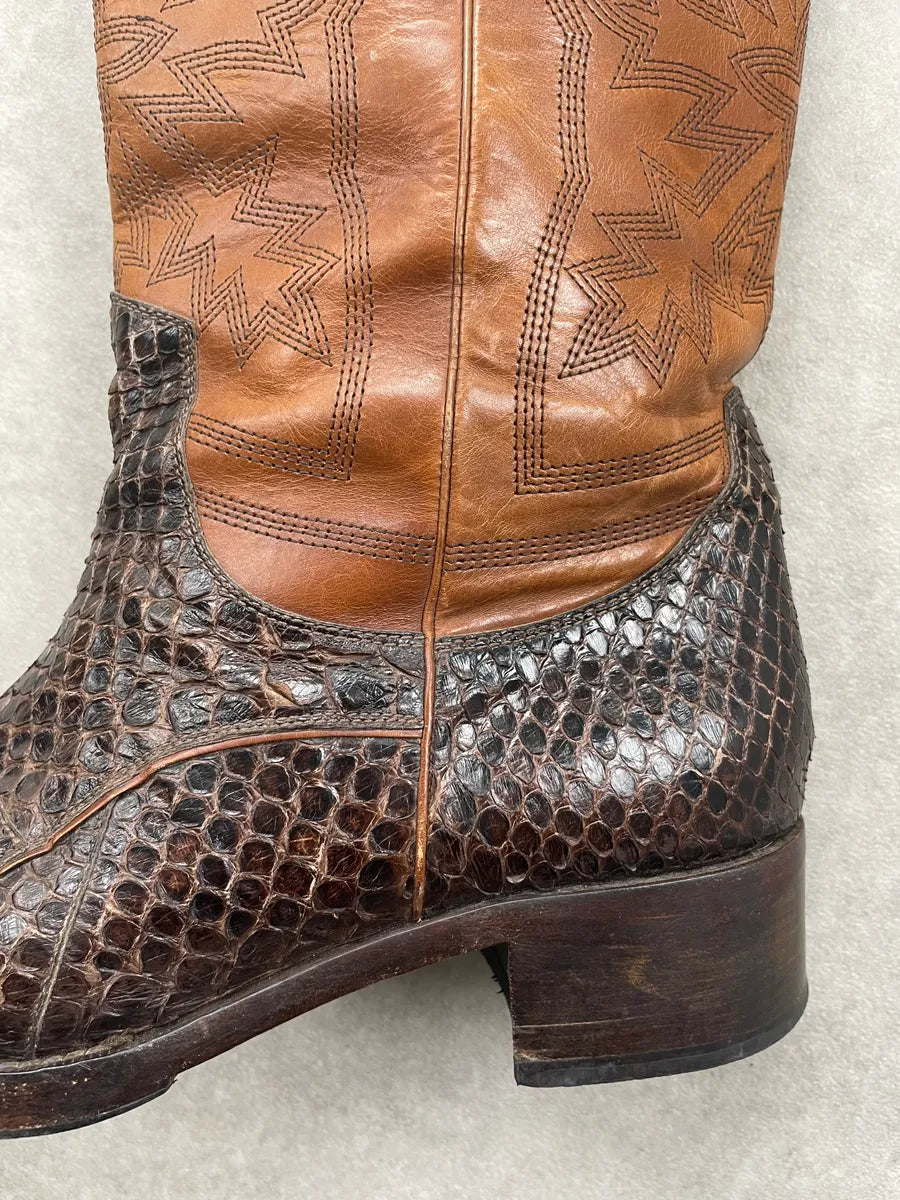 Dolce & Gabbana Brown Python Leather Western Boots RCWWcKm 4