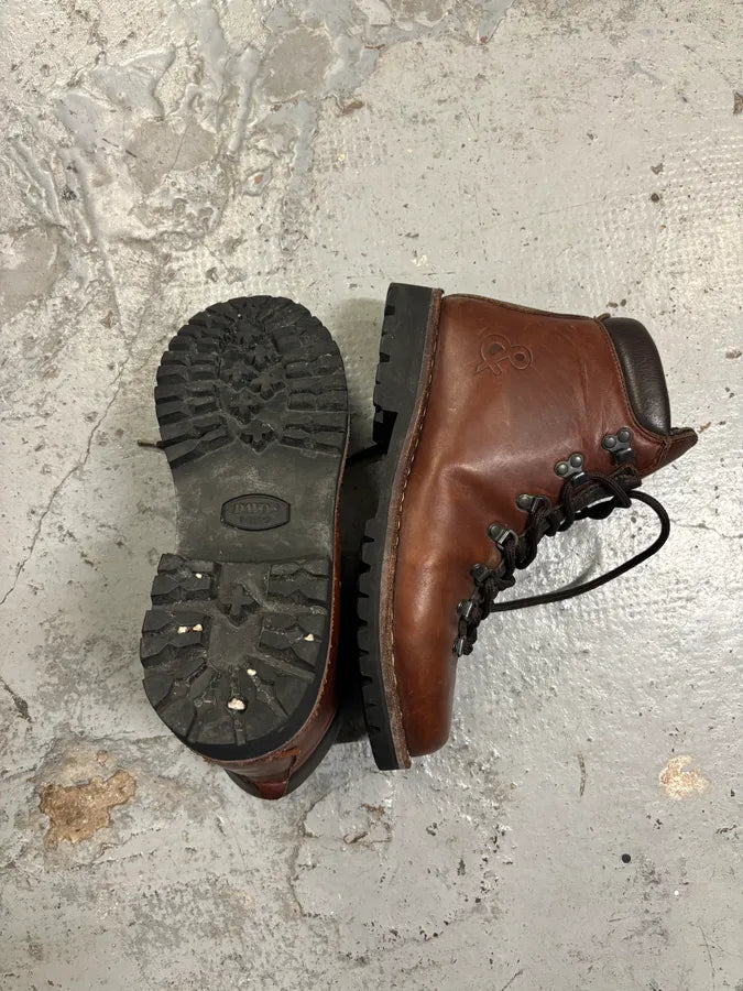 AW2004 Dolce & Gabbana Brown Leather Hiking Lace-Up Boots AKyBtKm 7