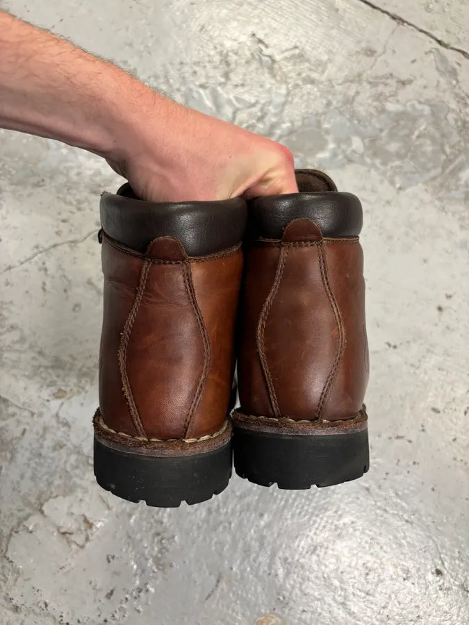 AW2004 Dolce & Gabbana Brown Leather Hiking Lace-Up Boots AKyBtKm 10
