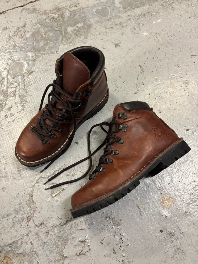 AW2004 Dolce & Gabbana Brown Leather Hiking Lace-Up Boots AKyBtKm 4