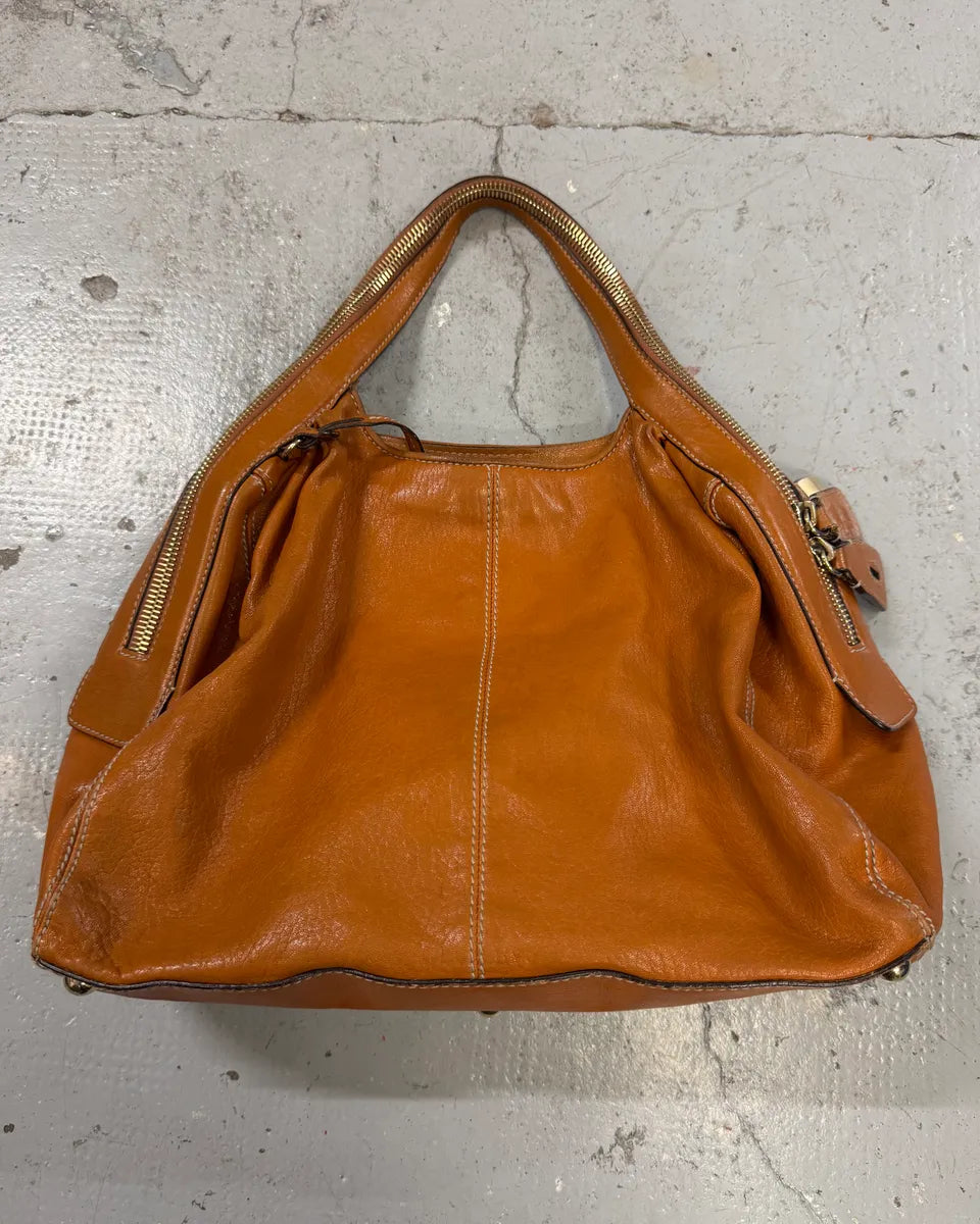 Dolce & Gabbana Brown Leather Hobo Handle Zip Bag zXRbAYQ 0