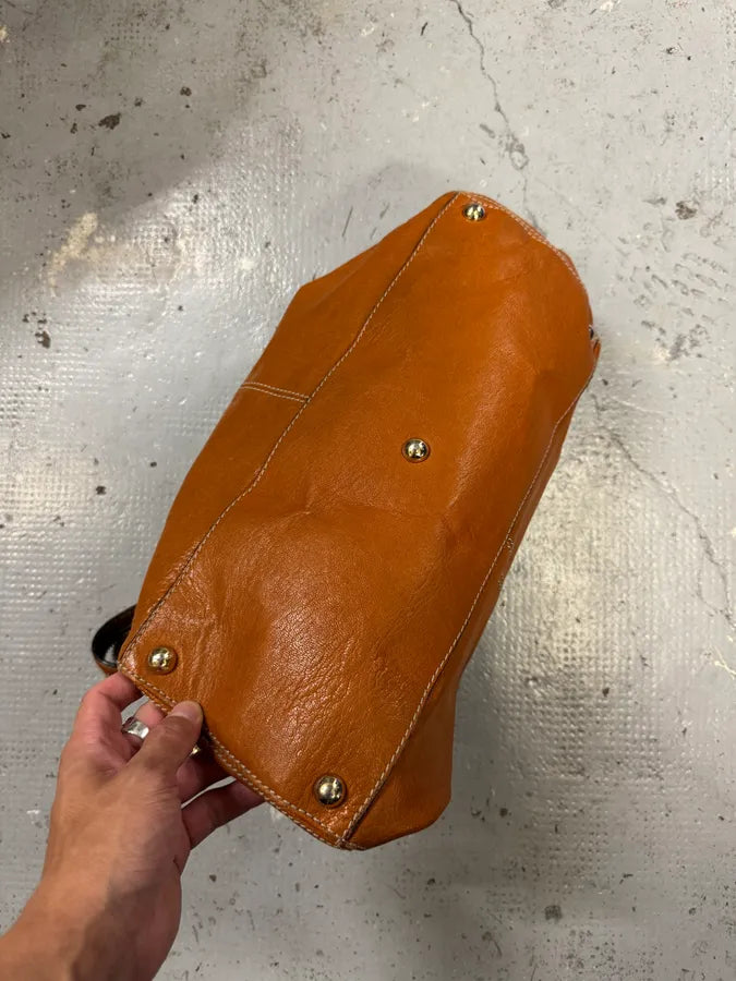 Dolce & Gabbana Brown Leather Hobo Handle Zip Bag zXRbAYQ 5