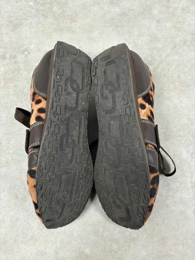 2000s Dolce & Gabbana Brown Leopard Pony Hair Leather Sneakers zPUYCcr 7