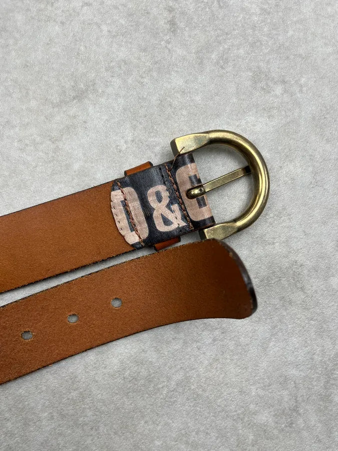 2000s Dolce & Gabbana Brown Multi Logo Leather Belt piQHMSO 6