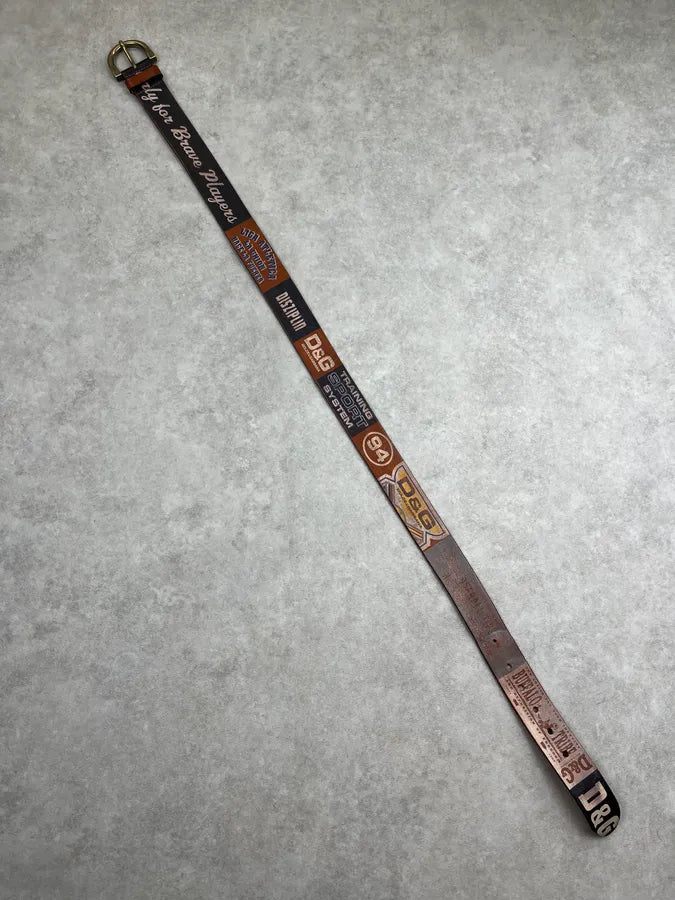 2000s Dolce & Gabbana Brown Multi Logo Leather Belt piQHMSO 9