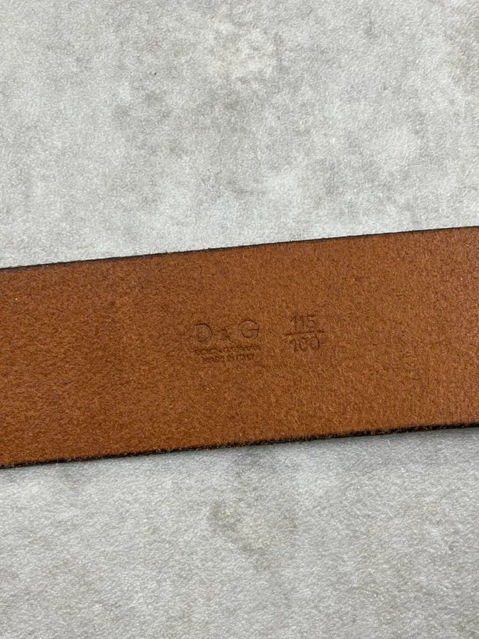 2000s Dolce & Gabbana Brown Multi Logo Leather Belt piQHMSO 8