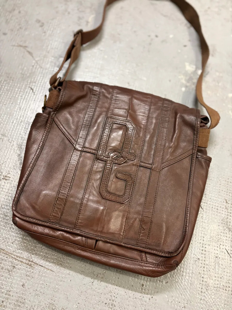 2000s Dolce & Gabbana Brown Leather Messenger Bag  wQMkkJo 3