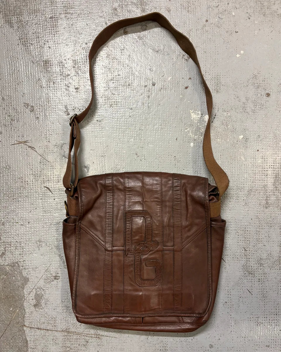 2000s Dolce & Gabbana Brown Leather Messenger Bag  wQMkkJo 2